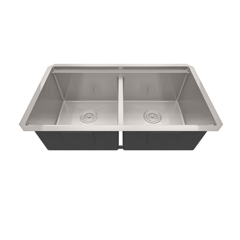 Sinber 33" Undermount Double Bowl Workstation Kitchen Sink with 304